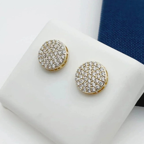 - 14K Gold Plated Cubic Zircon Earrings, INUS1BR144 - Picture 9 of 9